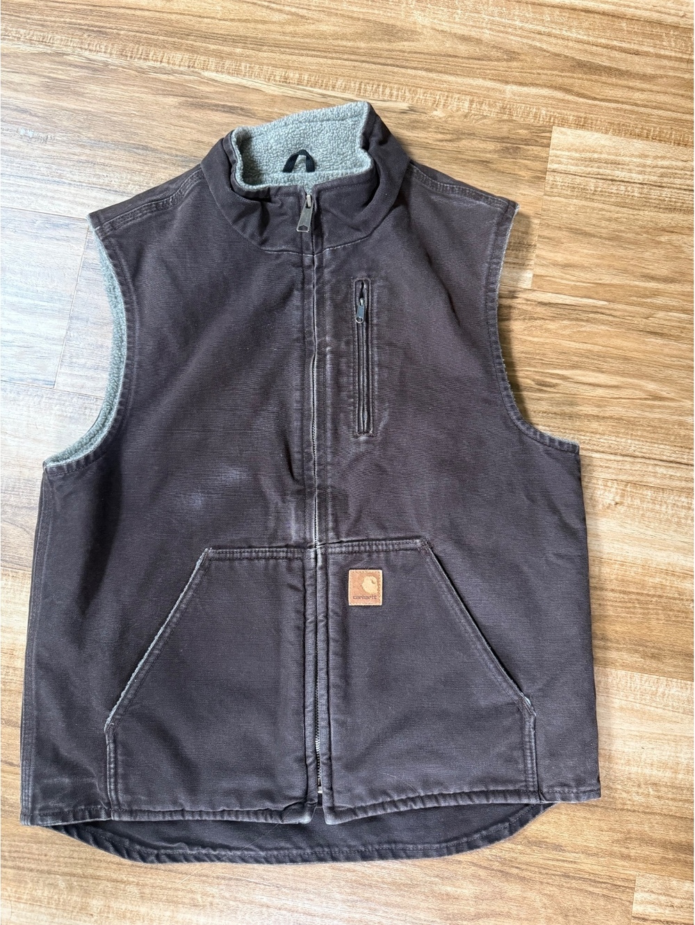 Carhartt V33 Sandstone Sherpa Lined Mock Neck Vest VINTAGE size M